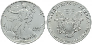 USA 1 Dollar 1990 Silver Eagle - 1 Unze Feinsilber